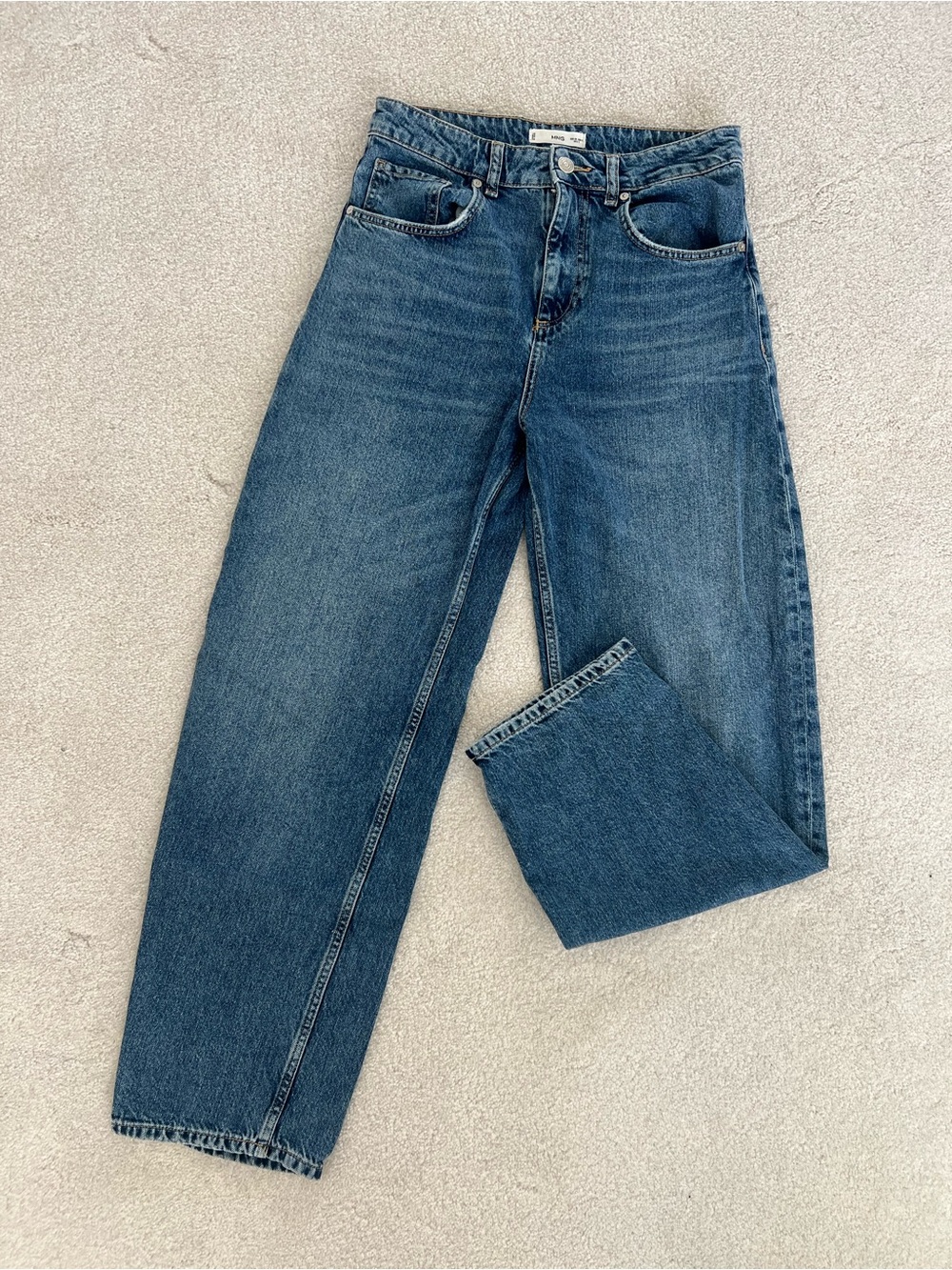 Mango Women's Relaxed Straight-Leg Jeans - Blue Wash